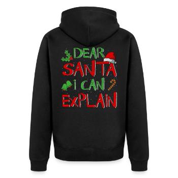 Christmas gift Christmas present Santa - Unisex Premium Organic Zip Hoodie - black - Back - Nico (187cm)