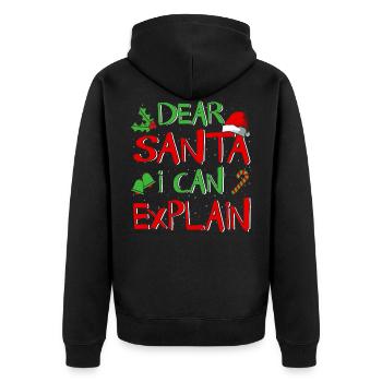Christmas Santa Claus Christmas Present Xmas - Unisex Premium Organic Zip Hoodie - black - Back - Nico (187cm)