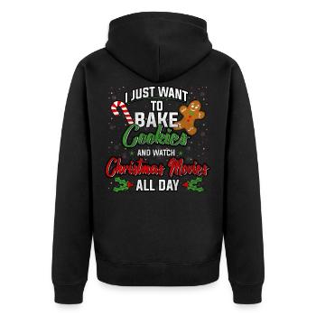Cookies Christmas Christmas Christmas Gift cadeau de Noël - Veste à capuche bio Premium Unisexe - noir - Dos - Nico (187cm)