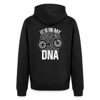 Cycle - Unisex Premium Organic Zip Hoodie - black - Back - Nico (187cm)