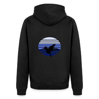 kolibri - Unisex Premium Bio Zip Hoodie - Schwarz - Hinten - Nico (187cm)