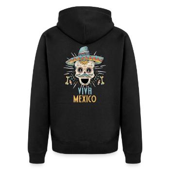 Mexique crâne mexicain pays mexicain Mexique - Veste à capuche bio Premium Unisexe - noir - Dos - Nico (187cm)