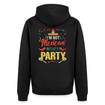 Mexiko - Unisex Premium Bio Zip Hoodie - Schwarz - Hinten - Nico (187cm)
