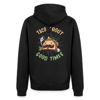 Lustige Bilder Mexiko Taco - Unisex Premium Bio Zip Hoodie - Schwarz - Hinten - Nico (187cm)
