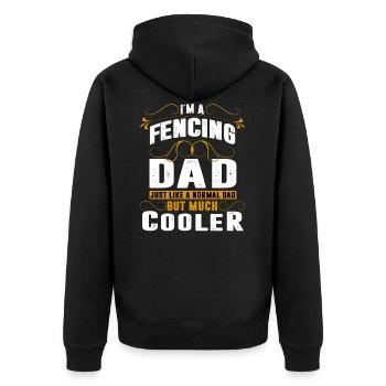 Fechten Schwertkampf Dad - Unisex Premium Bio Zip Hoodie - Schwarz - Hinten - Nico (187cm)