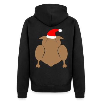 Christmas turkey christmas - Unisex Premium Organic Zip Hoodie - black - Back - Nico (187cm)