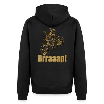 Motocross sports extrêmes - Veste à capuche bio Premium Unisexe - noir - Dos - Nico (187cm)
