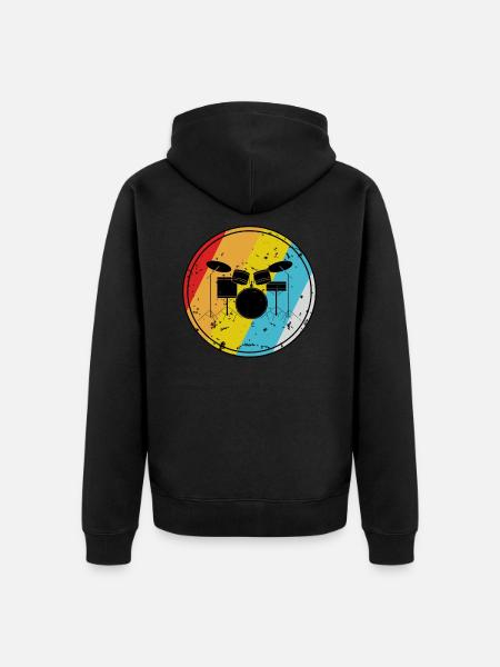 Drums - Unisex Premium Organic Zip Hoodie - black