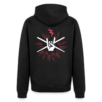 Drum Drums Drummer RocknRoll Drummer - Unisex Premium Organic Zip Hoodie - black - Back - Nico (187cm)