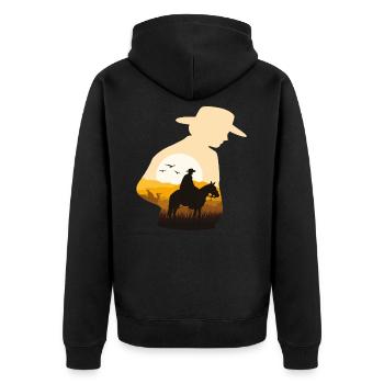 cow-boy - Veste à capuche bio Premium Unisexe - noir - Dos - Nico (187cm)