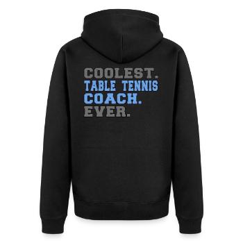 Entraîneur de tennis de table - Veste à capuche bio Premium Unisexe - noir - Dos - Nico (187cm)