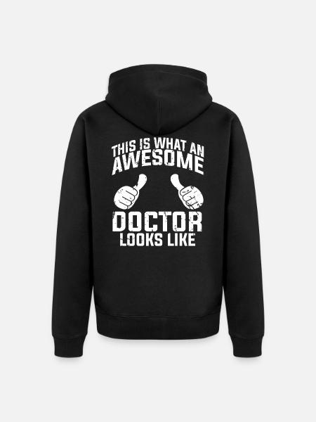 Doktor Arzt Mediziner - Unisex Premium Bio Zip Hoodie - Schwarz