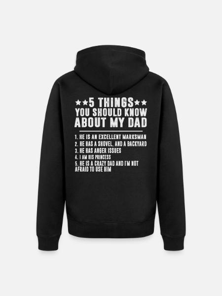 father and daughter - Unisex Premium Organic Zip Hoodie - black
