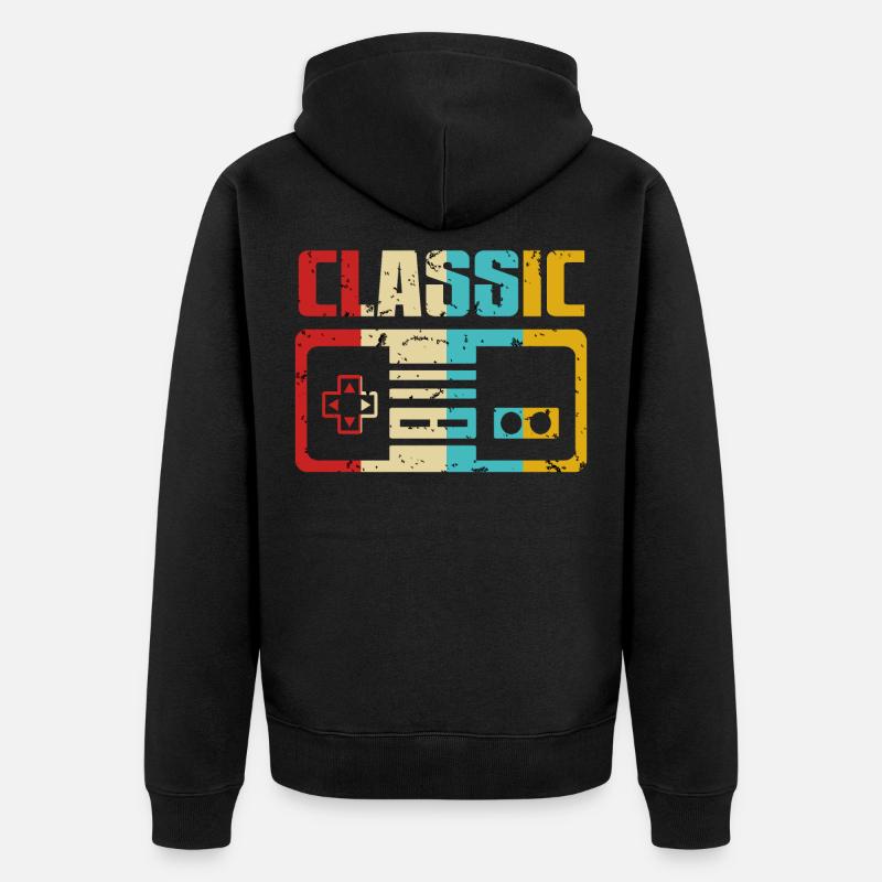 Gamer Retrogaming Gaming - Veste à capuche bio Premium Unisexe - noir