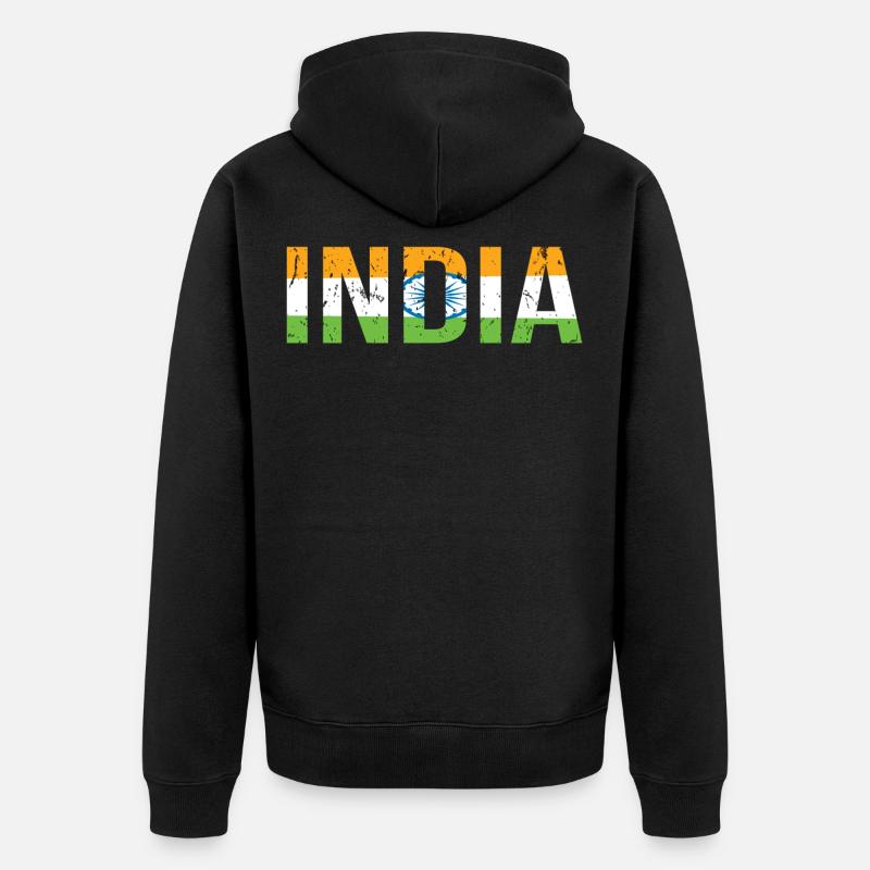 Drapeau inde - Veste à capuche bio Premium Unisexe - noir