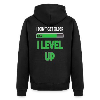 Gamer Gaming Gamer Level up play console - Unisex Premium Organic Zip Hoodie - black - Back - Nico (187cm)
