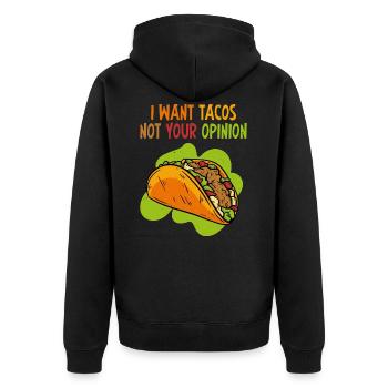 Taco Tacos - Unisex Premium Bio Zip Hoodie - Schwarz - Hinten - Nico (187cm)