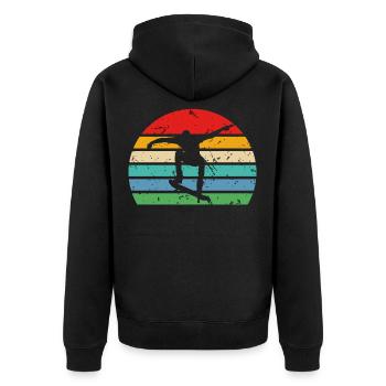 Skateur planche à roulettes - Veste à capuche bio Premium Unisexe - noir - Dos - Nico (187cm)