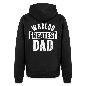 Meilleur papa du monde Meilleur papa du monde - Veste à capuche bio Premium Unisexe - noir - Dos - Nico (187cm)