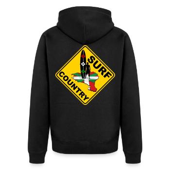 euskadi surf country - Unisex Premium Organic Zip Hoodie - black - Back - Nico (187cm)