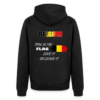 belgique - Veste à capuche bio Premium Unisexe - noir - Dos - Nico (187cm)