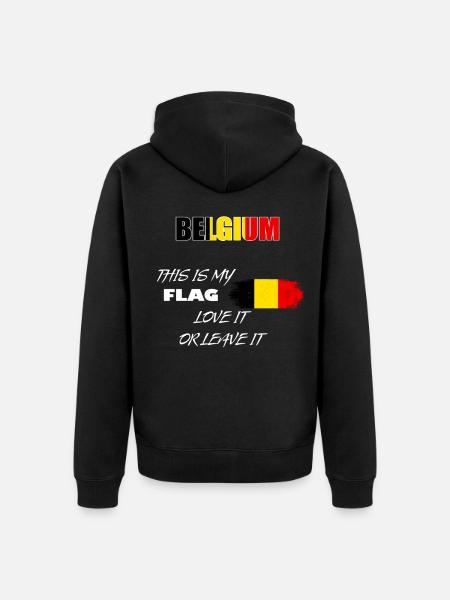 belgien - Unisex Premium Bio Zip Hoodie - Schwarz