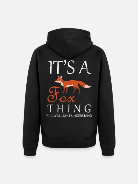 Fox - Unisex Premium Organic Zip Hoodie - black