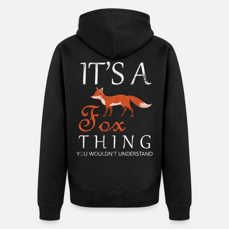 fuchs - Unisex Premium Bio Zip Hoodie - Schwarz