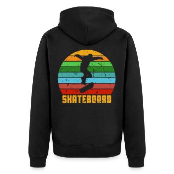 Skateboard vintage vintage des années 80 - Veste à capuche bio Premium Unisexe - noir - Dos - Nico (187cm)