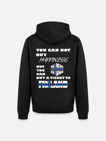finland - Unisex Premium Organic Zip Hoodie - black