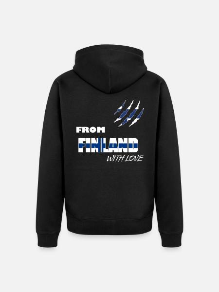 Finland Land und Länder - Unisex Premium Bio Zip Hoodie - Schwarz