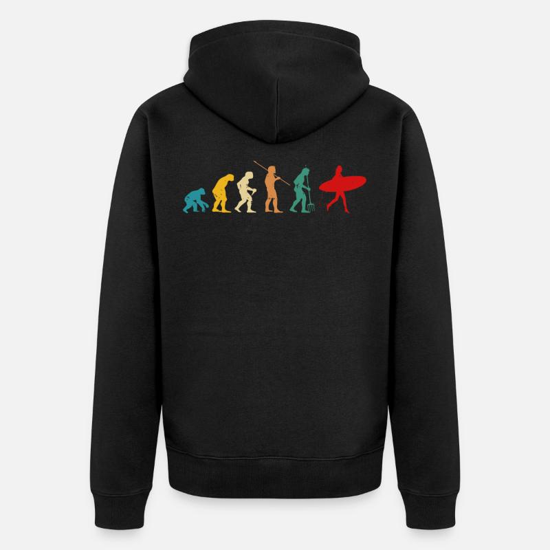 Retro Evolution Surfeur - Veste à capuche bio Premium Unisexe - noir