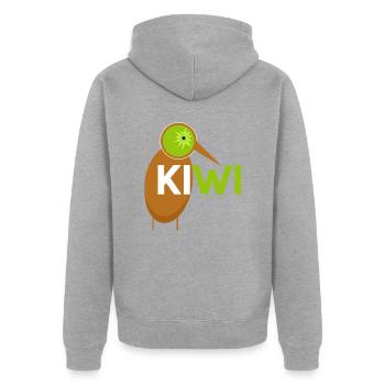 kiwi - Veste à capuche bio Premium Unisexe - gris chiné - Dos - Nico (187cm)