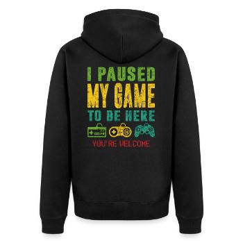 Konsole Videospiel Controller Zocker Gamer - Unisex Premium Bio Zip Hoodie - Schwarz - Hinten - Nico (187cm)