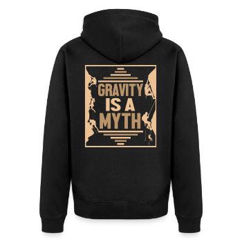 Climbing climber climbing wall mountaineering - Unisex Premium Organic Zip Hoodie - black - Back - Nico (187cm)