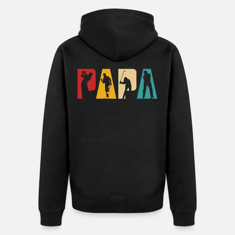Golf papa rétro golfeur golfeur - Veste à capuche bio Premium Unisexe - noir