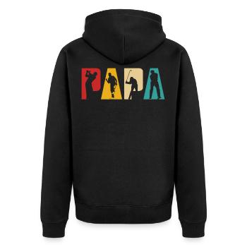 Papa de golf - Veste à capuche bio Premium Unisexe - noir - Dos - Nico (187cm)