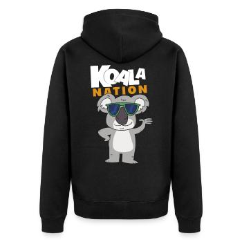 Koala - Unisex Premium Bio Zip Hoodie - Schwarz - Hinten - Nico (187cm)