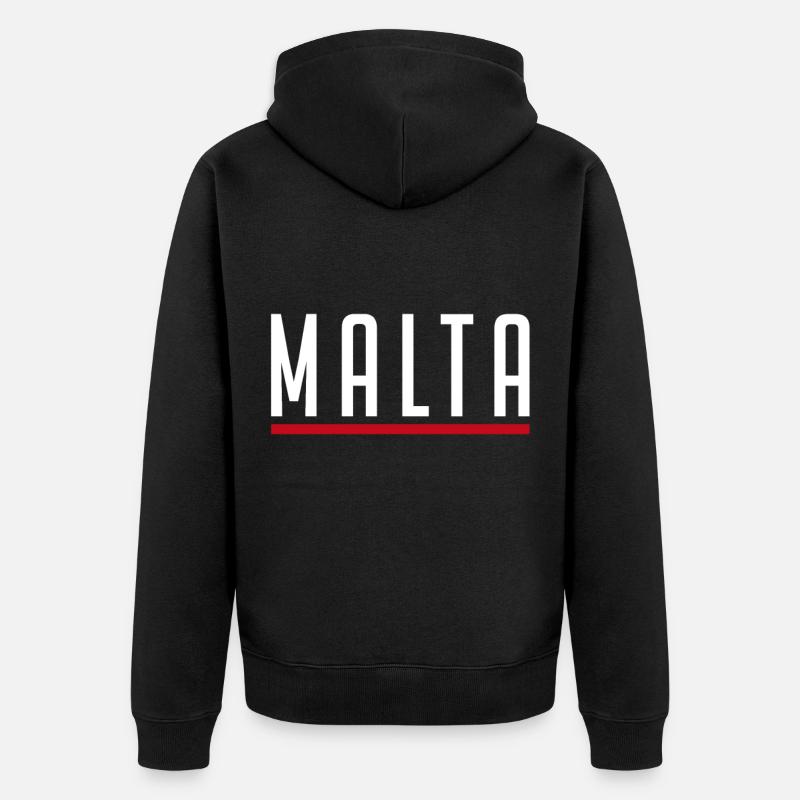 Malta - Unisex Premium Bio Zip Hoodie - Schwarz