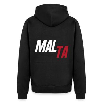 Malta Land und Länder - Unisex Premium Bio Zip Hoodie - Schwarz - Hinten - Nico (187cm)