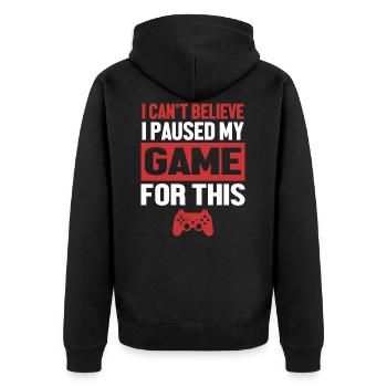 Gaming Controller - Unisex Premium Bio Zip Hoodie - Schwarz - Hinten - Nico (187cm)
