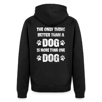 Hunde Sprüche - Unisex Premium Bio Zip Hoodie - Schwarz - Hinten - Nico (187cm)