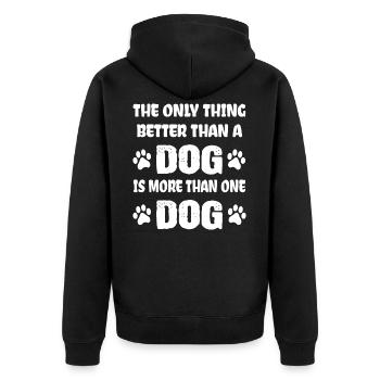 Hunde Sprüche - Unisex Premium Bio Zip Hoodie - Schwarz - Hinten - Nico (187cm)