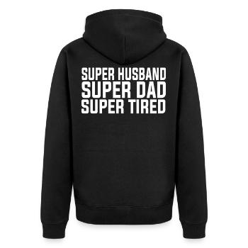 Great dad - Unisex Premium Organic Zip Hoodie - black - Back - Nico (187cm)