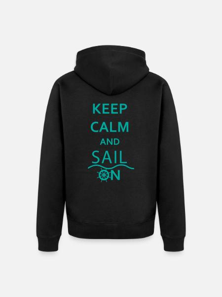 sailing - Unisex Premium Organic Zip Hoodie - black
