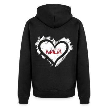 Malta Europa - Unisex Premium Bio Zip Hoodie - Schwarz - Hinten - Nico (187cm)