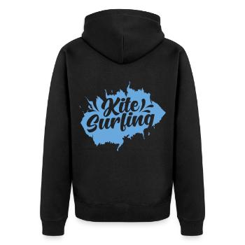 Kite surfing - Unisex Premium Organic Zip Hoodie - black - Back - Nico (187cm)