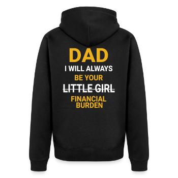 Dad Daddies Girl Father and daughter daddy's girl - Unisex Premium Organic Zip Hoodie - black - Back - Nico (187cm)