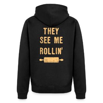 énonciations drôles boulanger boulangerie - Veste à capuche bio Premium Unisexe - noir - Dos - Nico (187cm)