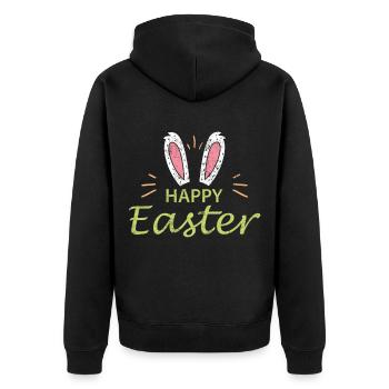 Pâques, le lapin de Pâques - Veste à capuche bio Premium Unisexe - noir - Dos - Nico (187cm)